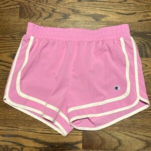 Pink with White Piping Girls Champion Shorts | Size Large